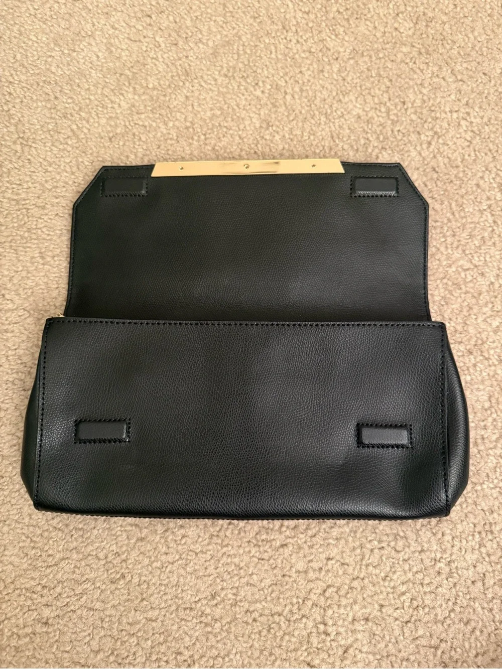 Calvin Klein Black Clutch with Gold Accent and Chain